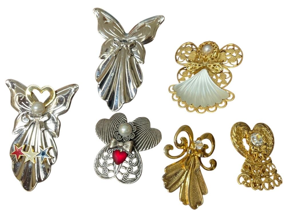 6 JANE 1996 AOL 3 SIGNED BY ARTIST Angel Brooches